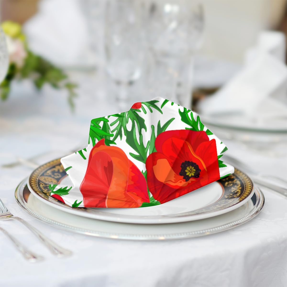 Tovaglioli Di Stoffa I-Sure - Confezione Da 4, Rosso, In Poliestere, Lavabili E Resistenti