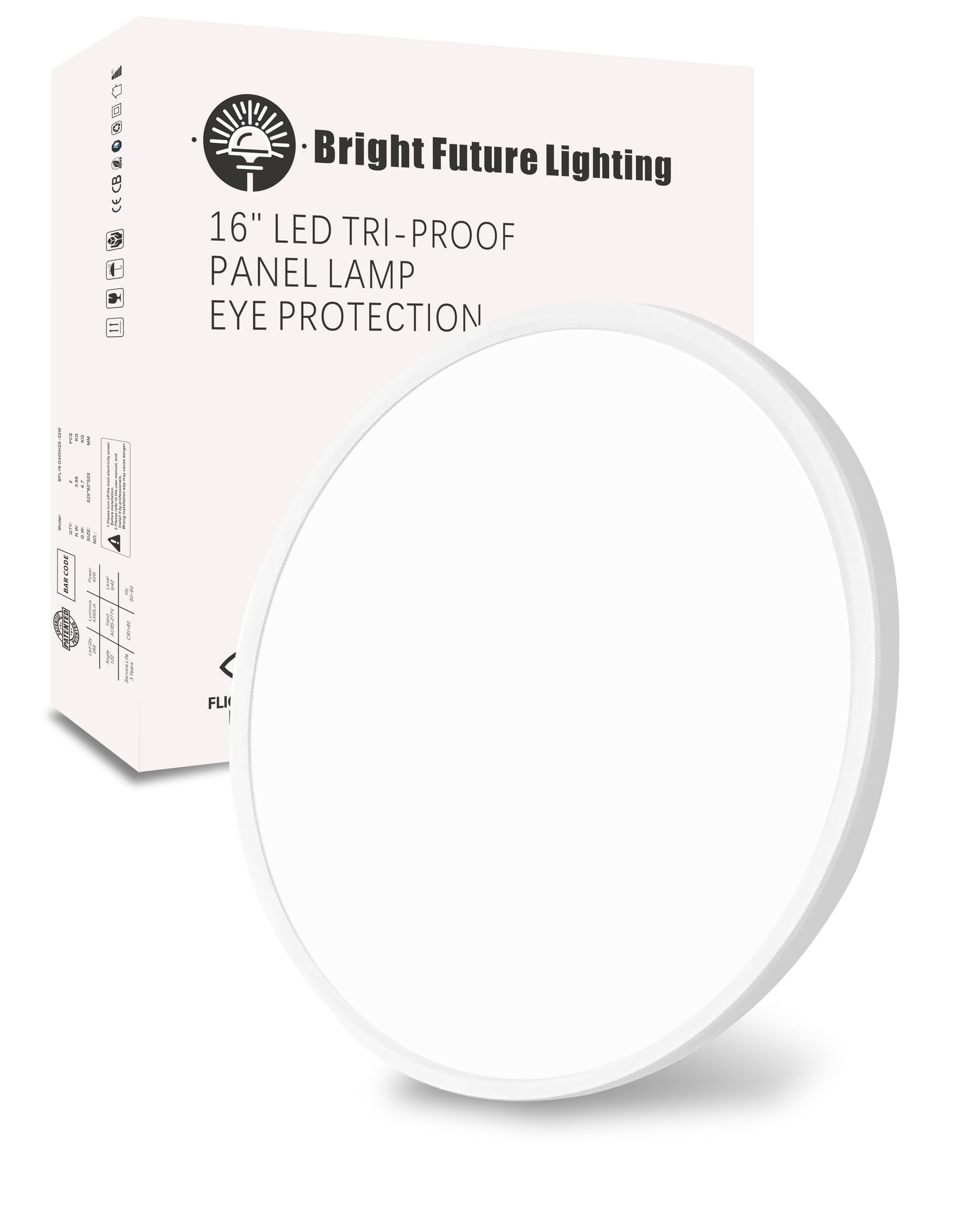 1pack 16 Inch Flush Mount Ceiling Light, 32w Led Ceiling Light, 3000k/4000k/6000k Selectable 3480lm Ceiling Lights, Super Slim Led Light Fixture for