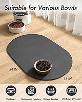 Vista 7 de Tapete absorbente para perros para comida y agua, tapete de alimentación de mascotas de secado rápido, sin manchas, ideal para bebedores desordenados