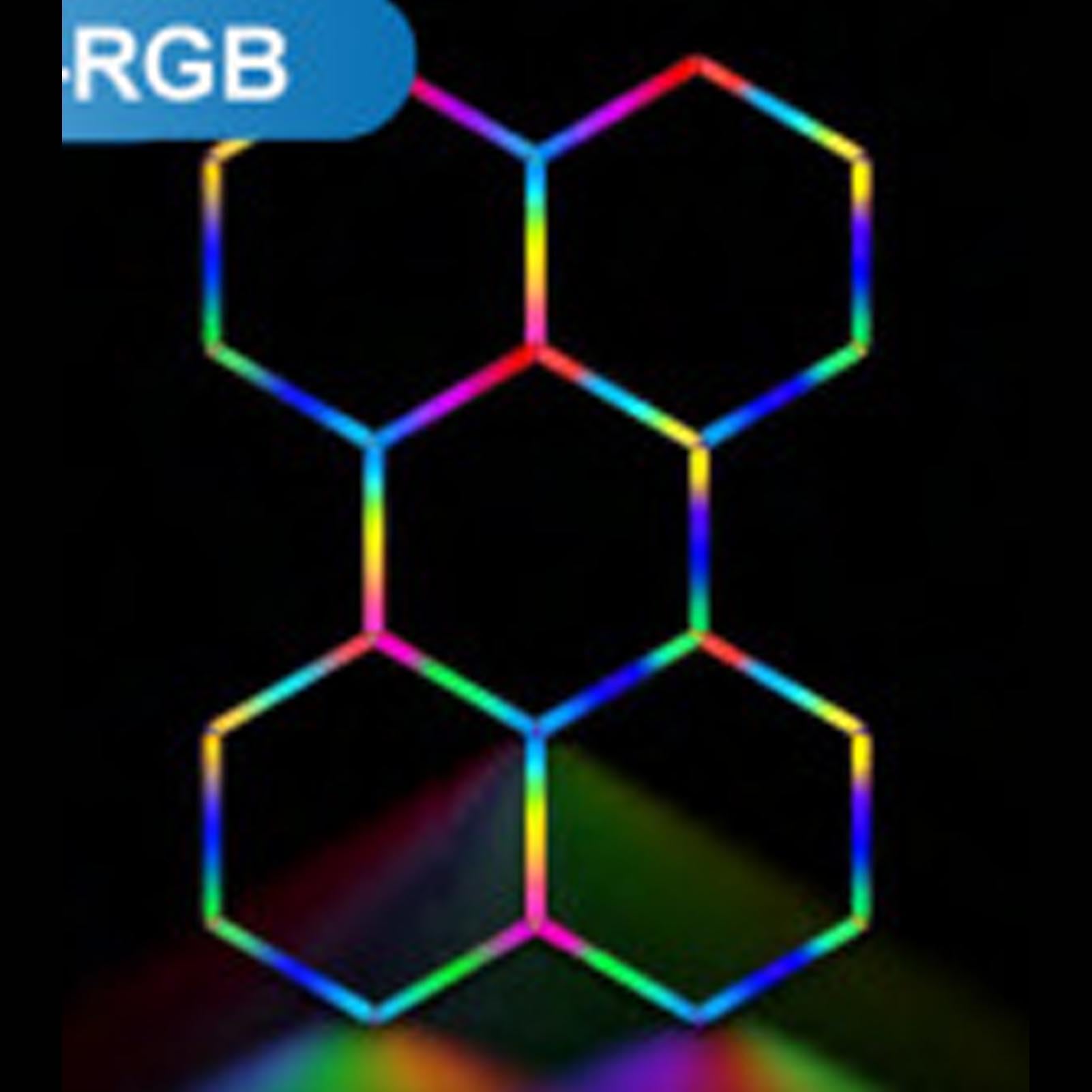 KIMISS Luces de Pared LED RGB Inteligentes - Luces Hexagonales Remotas Luz de Panel de Techo LED RGB para Garaje IP54 a Prueba de Agua para Juegos de Fiesta Horizontal 3 Orificios