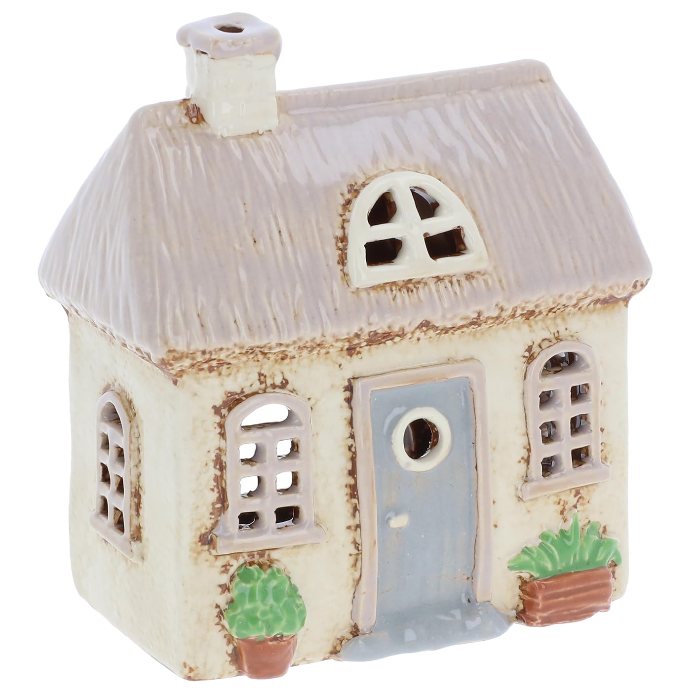Shudehill Giftware Thatch House Village Pottery Garden House Tealight Collection - Pebble, Thatch, Slate And More Designs! (Thatch House)