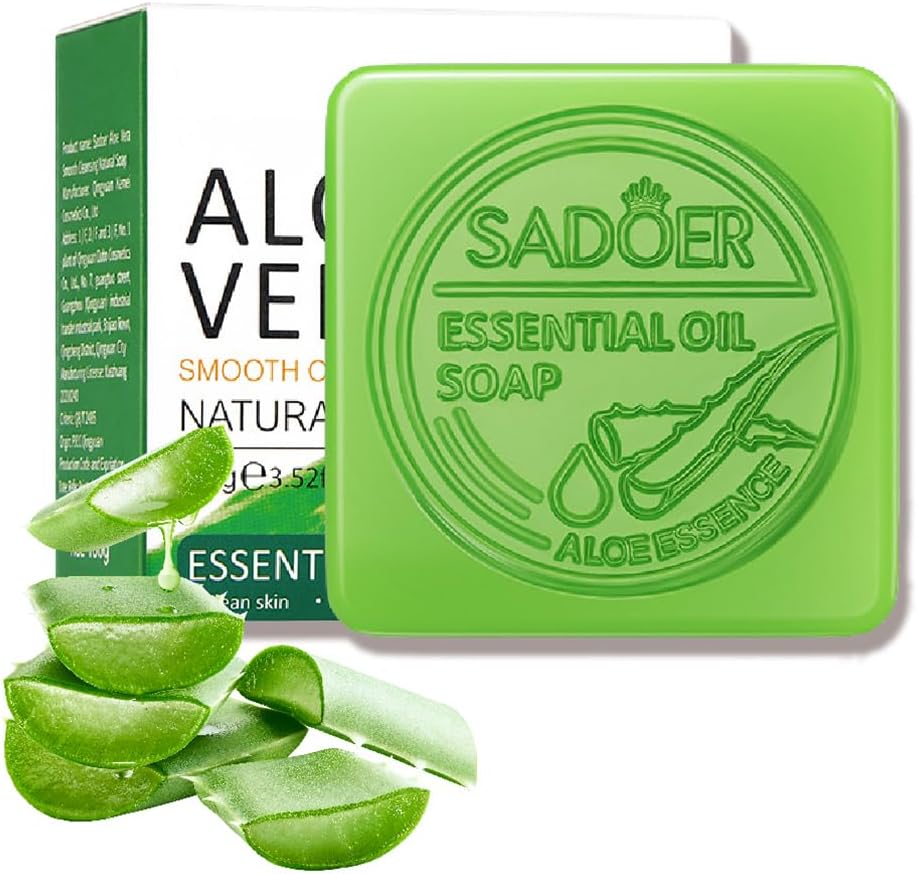 Aloe Vera Soap Bar- Gentle Cleansing 98% Aloe Vera Extract Soap for Face & Body, Organic, Gentle, Moisturising, Skin Hydration & Oil Balance, Antioxidant, Suitable for Men & Women (1PCS) Aloe Vera Soap Bar- Gentle Cleansing 98% Aloe Vera Extract Soap for Face & Body, Organic, Gentle, Moisturising, Skin Hydration & Oil Balance, Antioxidant, Suitable for Men & Women (1PCS)