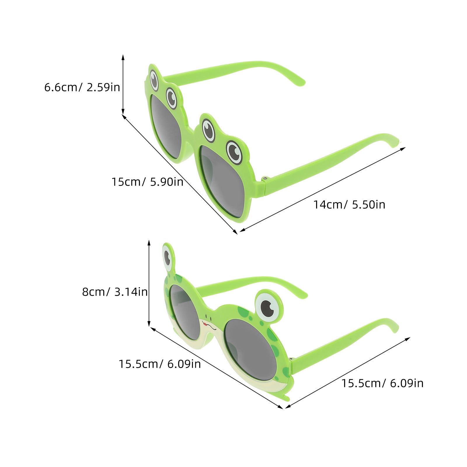 Healvian 24 Pièces Lunettes de Soleil Vertes Grenouille en Abs, Style Rétro Unique, Confortables et Créatives, Accessoires Amusants pour Fête D'anniversaire et Halloween
