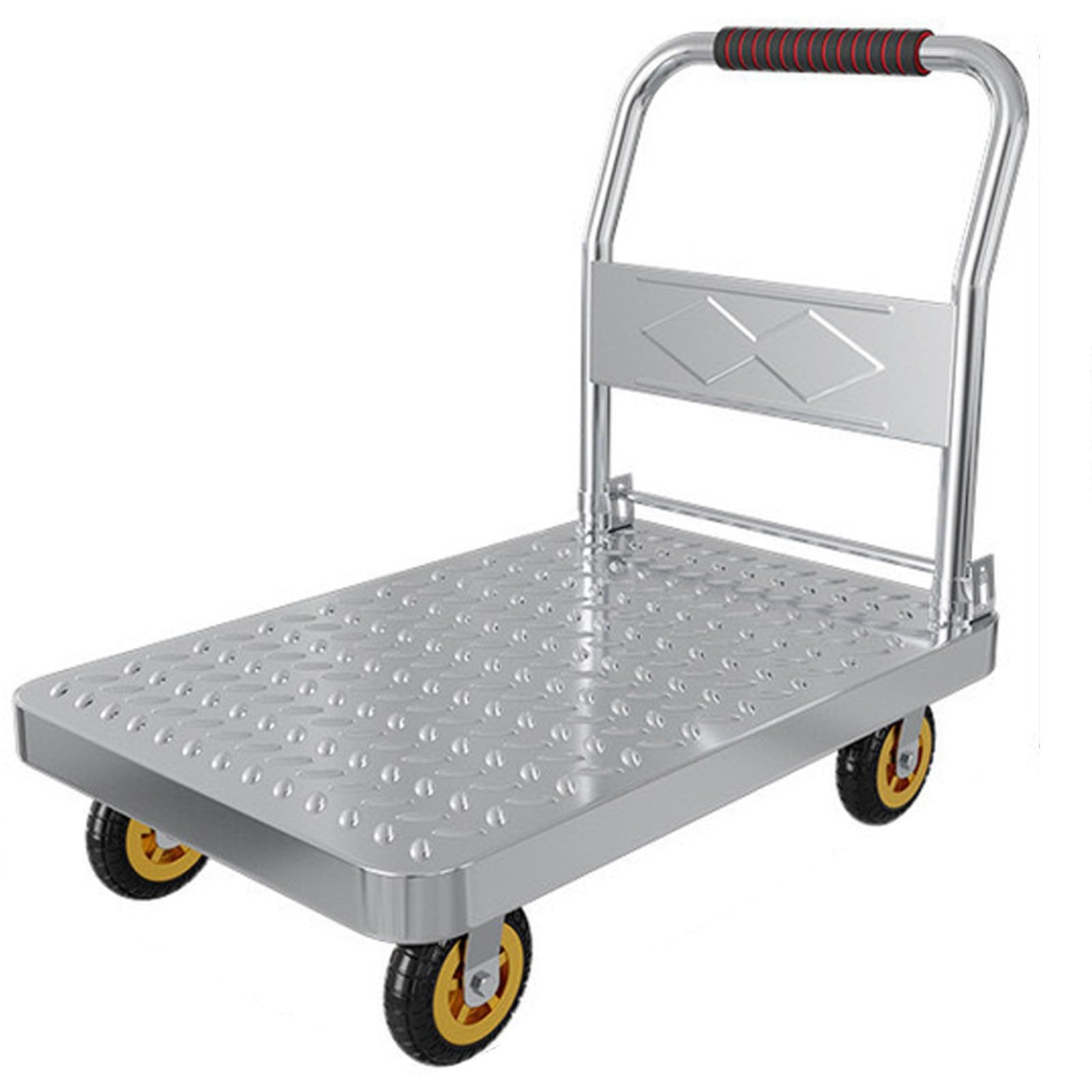 Carrito Transporte con Ruedas, Carro Plegable Tiene Una Gran Capacidad De Carga, Fácil De Mover, Fácil De Almacenar, Fácil De Transportar, Adecuado para Carga Y Descarga(Plata,23.6x35.4in)