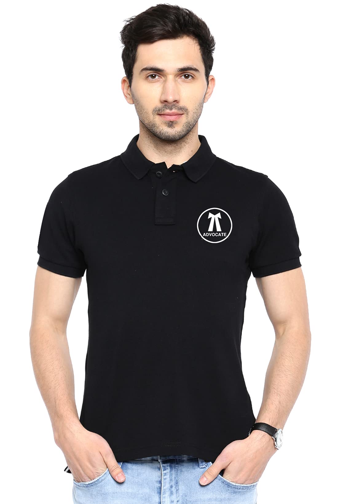 VFashionStoremens polo |Advocate Polo T-Shirt 100% Cotton lawyer men's t-shirt black