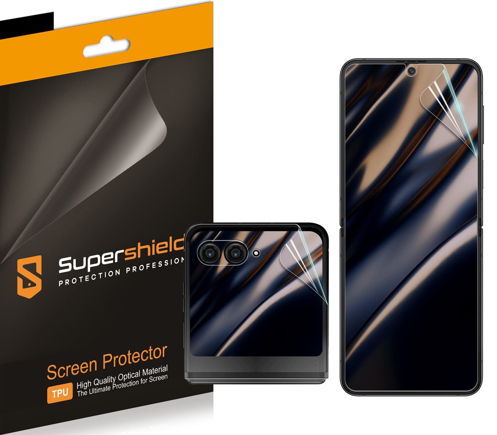 Supershieldz(2 Pack) Designed for Motorola Razr+ / Plus (2023) (2 Main Screen and 2 Front Screen) Screen Protector, High Definition Clear Shield (TPU)
