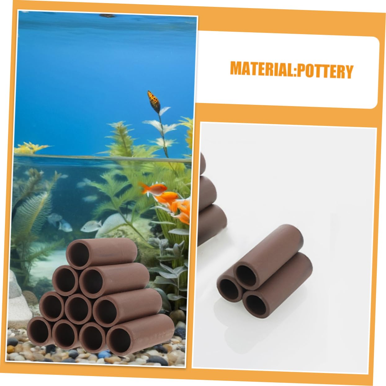 COLLBATH 2pcs Grotte Cachette Aquarium en Poterie Abri Élevage Crevettes et Poissons Décor Stérilisé