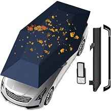 Universal Car Sun Shade Umbrella Cover Tent 3.8x2.7m| Remote Control+Removable 5000mah Battery+Roof Rack | Shading/Waterproof/Wind Resistance |One-Button Start/Stop,RoofNoLuggageRackBlue