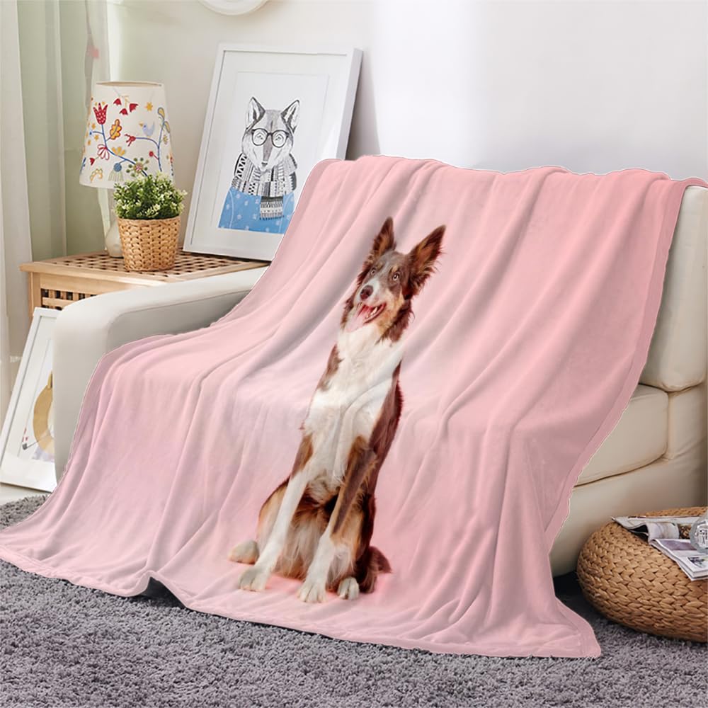 3D perro pastor Shetland manta bebe Fluffy franela manta cachorro animal rosa manta suave y caliente 70x100 cm manta bebé manta pañal bebe