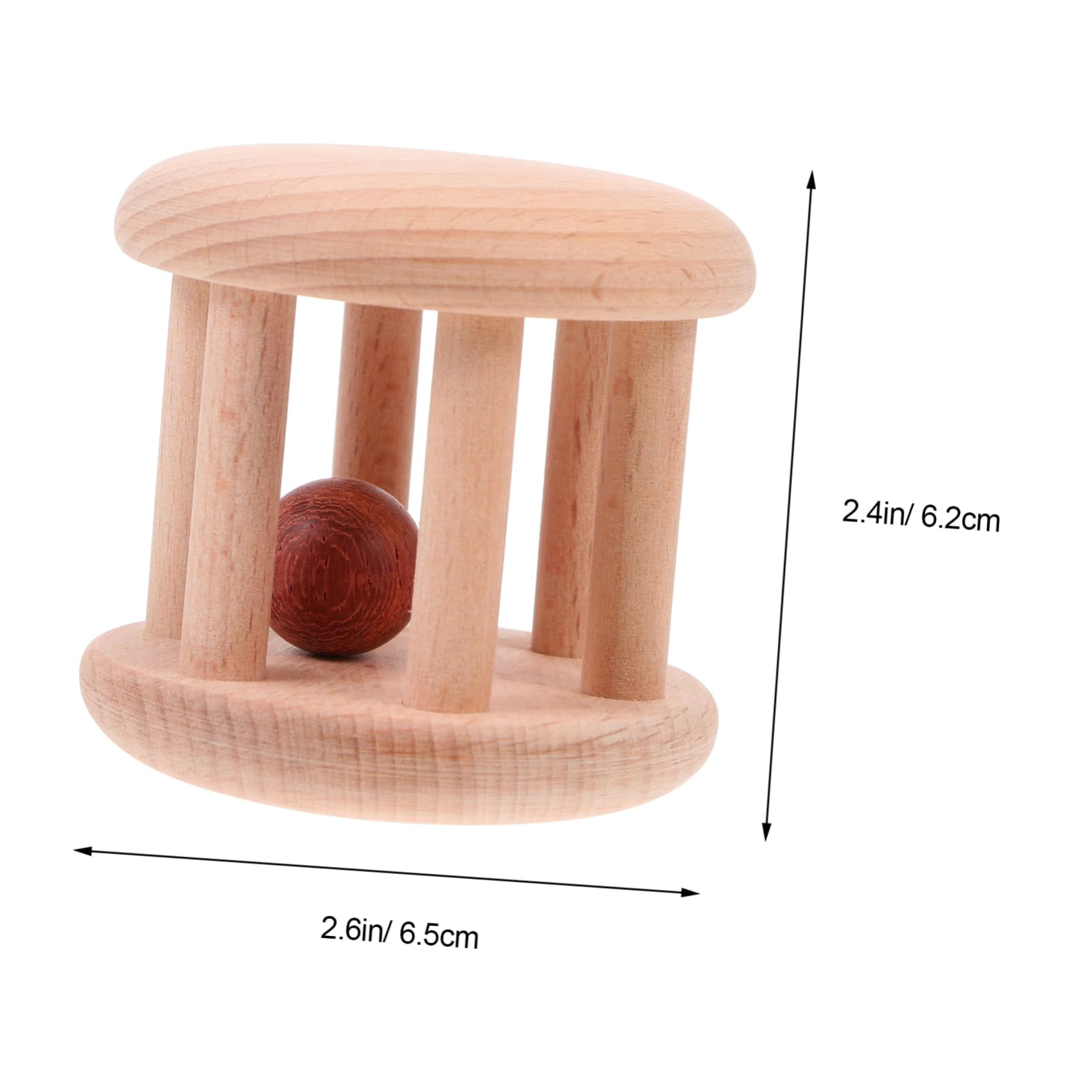 BESPORTBLE Wooden Rattle for Boy Girl Safe Handbell Musical Instrument for Early Learning and Sensory Development Smooth Surface Present for Years