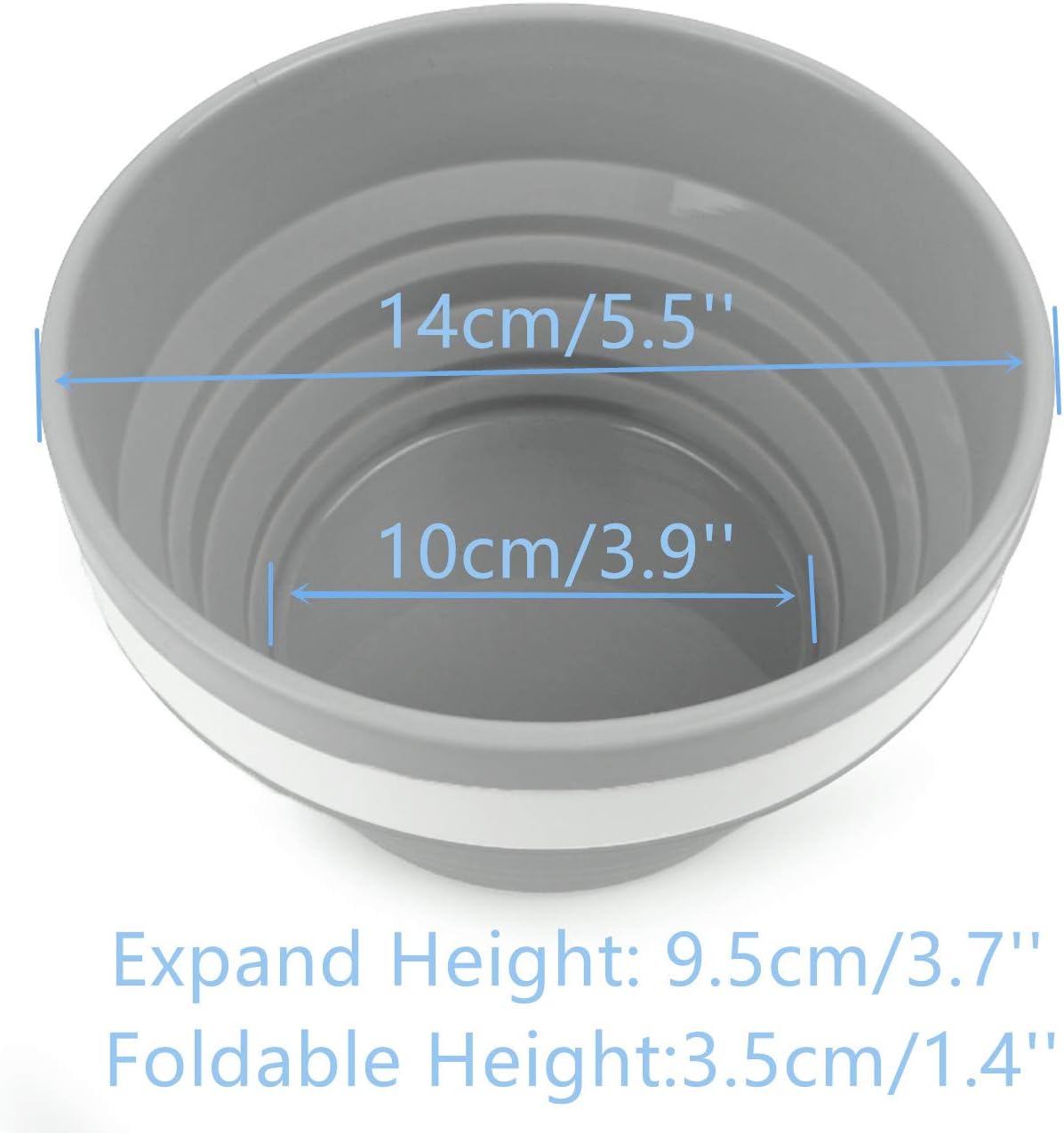 CARTINTS Silicone Collapsible Food Storage Containers with Lids Collapsible Containers Ideal for Travel and Camping, Hiking,32oz/950ml (Grey) - Image 8