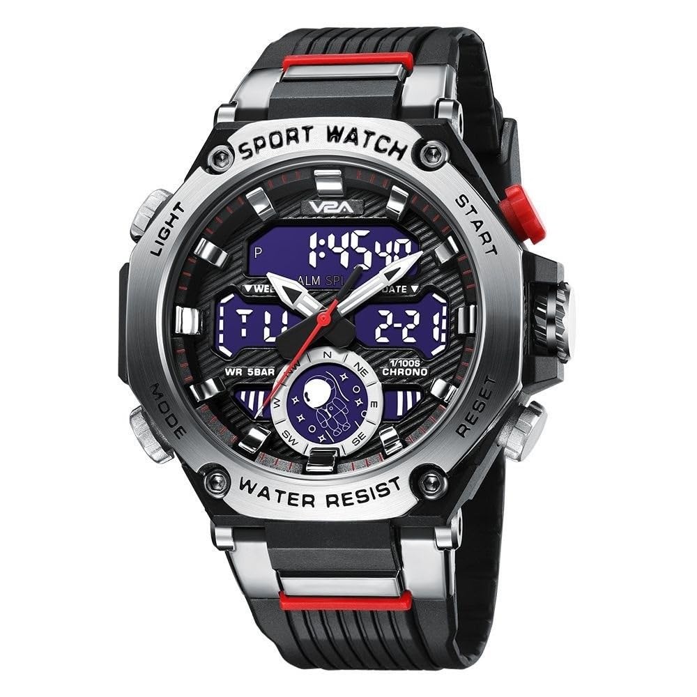 V2A Xtreme Series Analog Digital Sport Watch for Men, Alloy Case, 5 ATM Water Resistant, Luminous Light, Stopwatch and Alarm | Perfect Mens Watch Birthday Rakhi Gift (B0D8JRL48H) Amazon Price History, Amazon Price Tracker