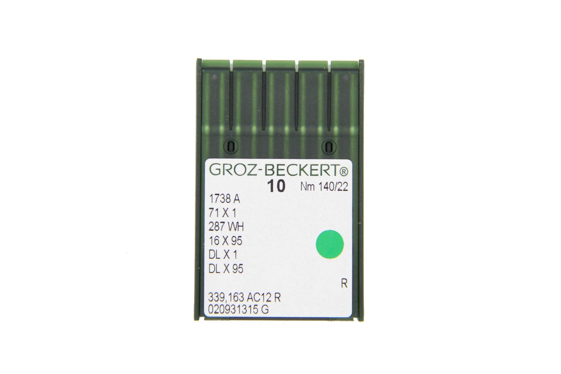 GROZ-BECKERT Pack of 10 Sewing Needles DBx1 with Round Piston and Bullet Tip for Industrial Sewing Machines (Nm. 140/22)