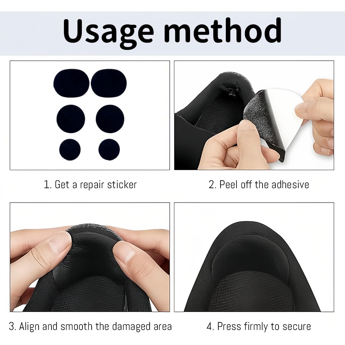 JEYORZY Toppa per Riparazione Scarpe, 12 pezzi toppe adesive ripara buchi scarpe - per punta e tallone di sneakers e tacchi alti - patch scarpe, Riparare Buchi e Strappi su Sneakers e Altre Scarpe