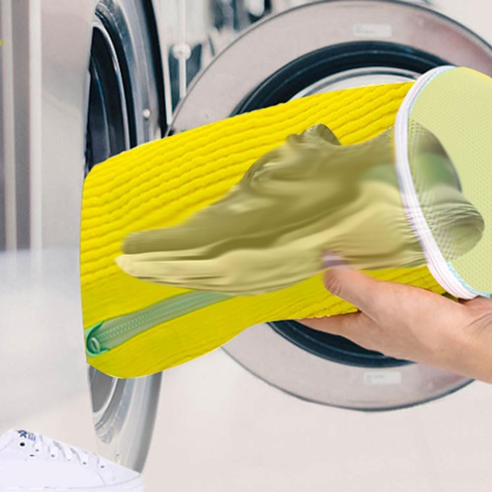 PTAHON Schuhwaschmaschinenbeutel – Wiederverwendbar Mit Chenille-Mikrofaser, 360° Reinigung Für Turnschuhe