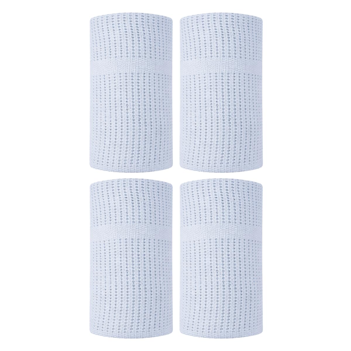 YöL Set of 4 Blue Cellular Cotton Baby Blankets 70cm x 90cm Breathable Soft Lightweight Newborn Blanket for Pram Moses Basket Cot Crib Nursery Essential Baby Bedding Swaddle