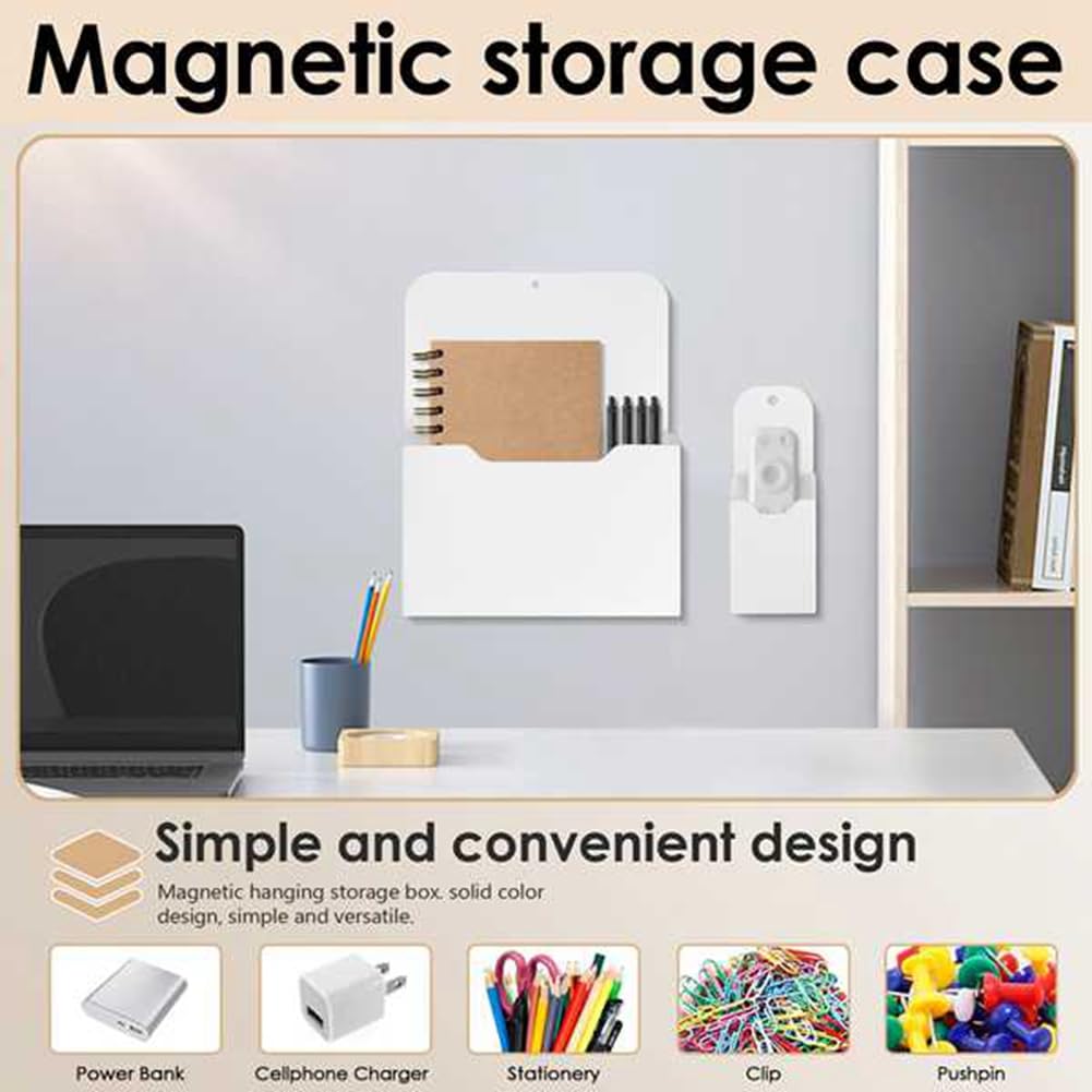 AWAOVV 1Set Magnetic Storage Box Whiteboard Pencil Holders School Supplies, Organizer for Fridge Whiteboard, Magnetic Surface - Image 4