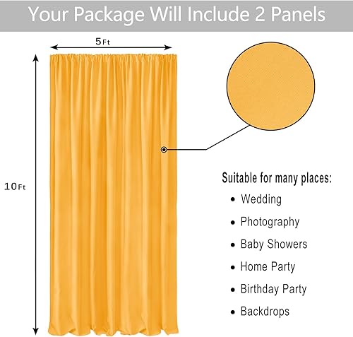 Miniatura 4 de Hiasan Cortinas de fondo naranja y amarillo para fiestas, cortinas de fondo de fotografía de poliéster para reuniones familiares, decoraciones de