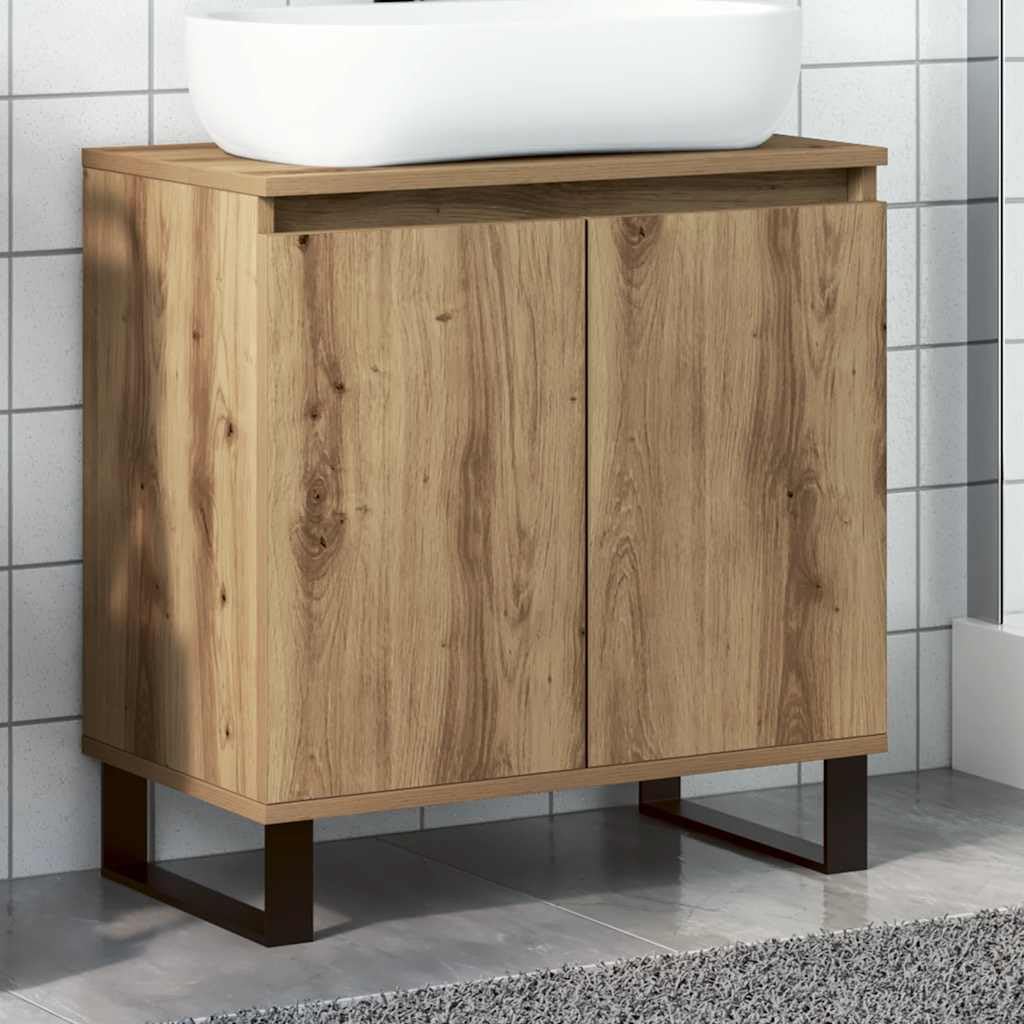 vidaXL Armario de baño Madera de ingeniería Roble Artisan 58x33x60 cm