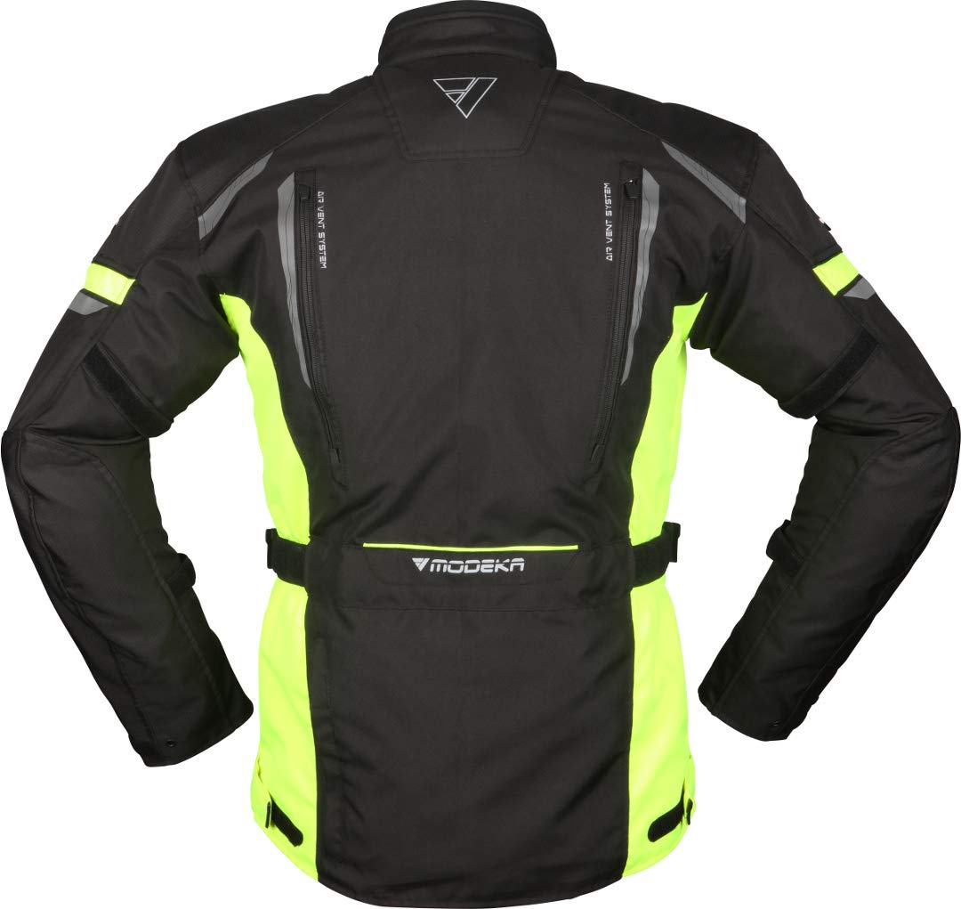 Modeka Striker II Pantaloni Tessili Motociclistici, nero/neon, XL