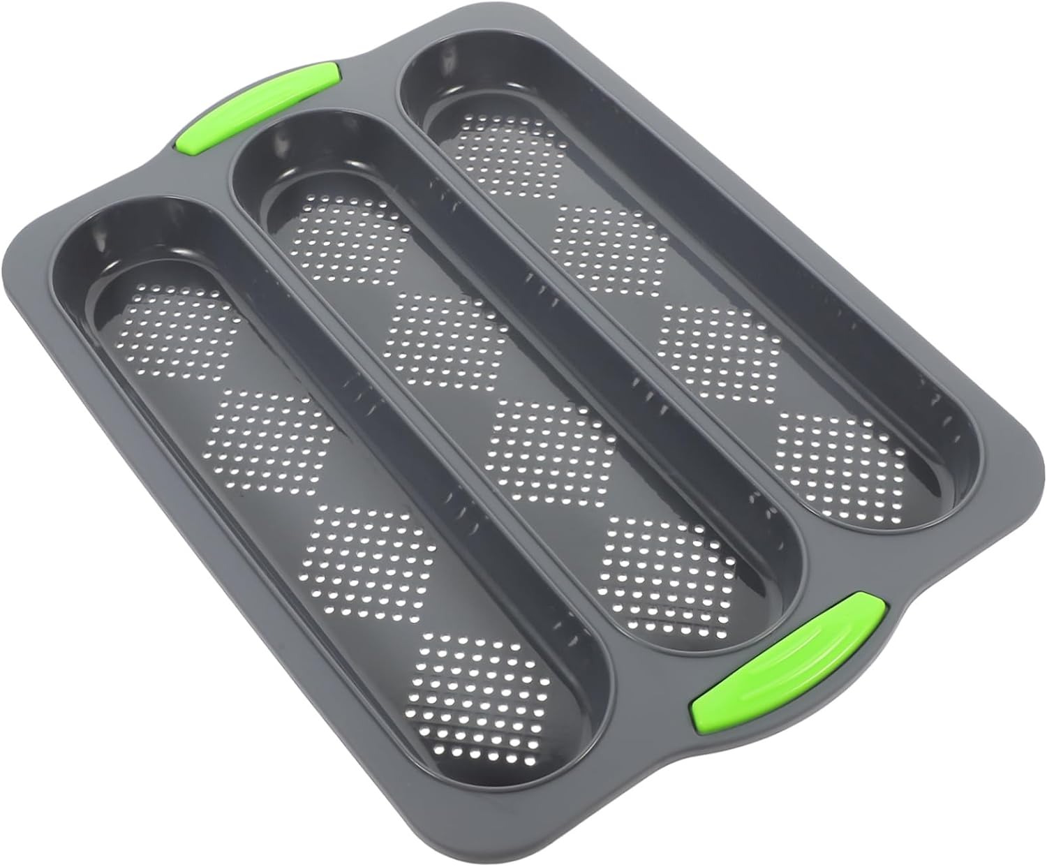 Silicone No Stick Baking Tray Slot Bread Mold for Home Kitchen for Baguettes French Bread Easy to Baking Tool Deep Gray