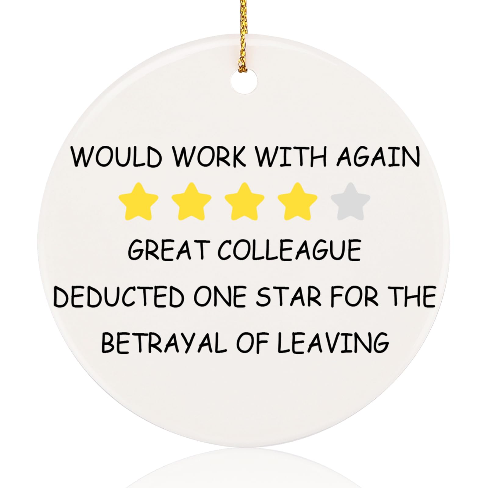 TheGiffter Funny Leaving Gifts for Colleagues Women Men Hanging Ceramic Greeting Cards Leaving Presents,Sorry Your Leaving Gifts for Your Work Colleagues Retirement
