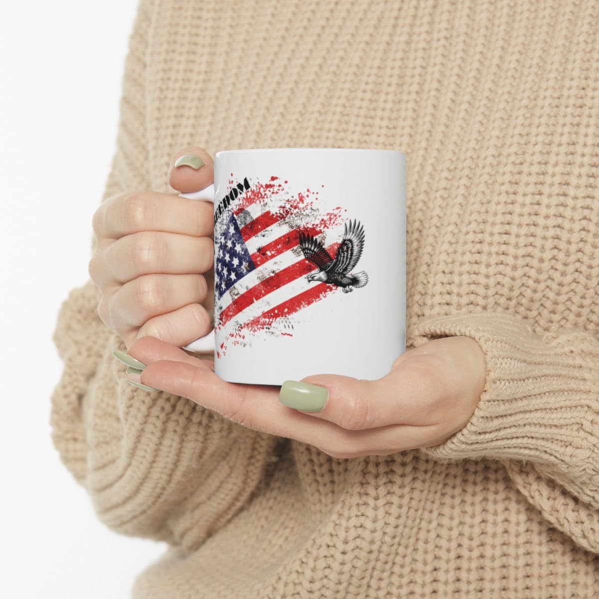 Amazon.com: Distressed American Flag Coffee Mug, Patriotic Freedom American  Flag Cups, Bald Eagle Mens Coffee Cup & Patriotic Mugs for 4th of July  (11oz) : Home & Kitchen