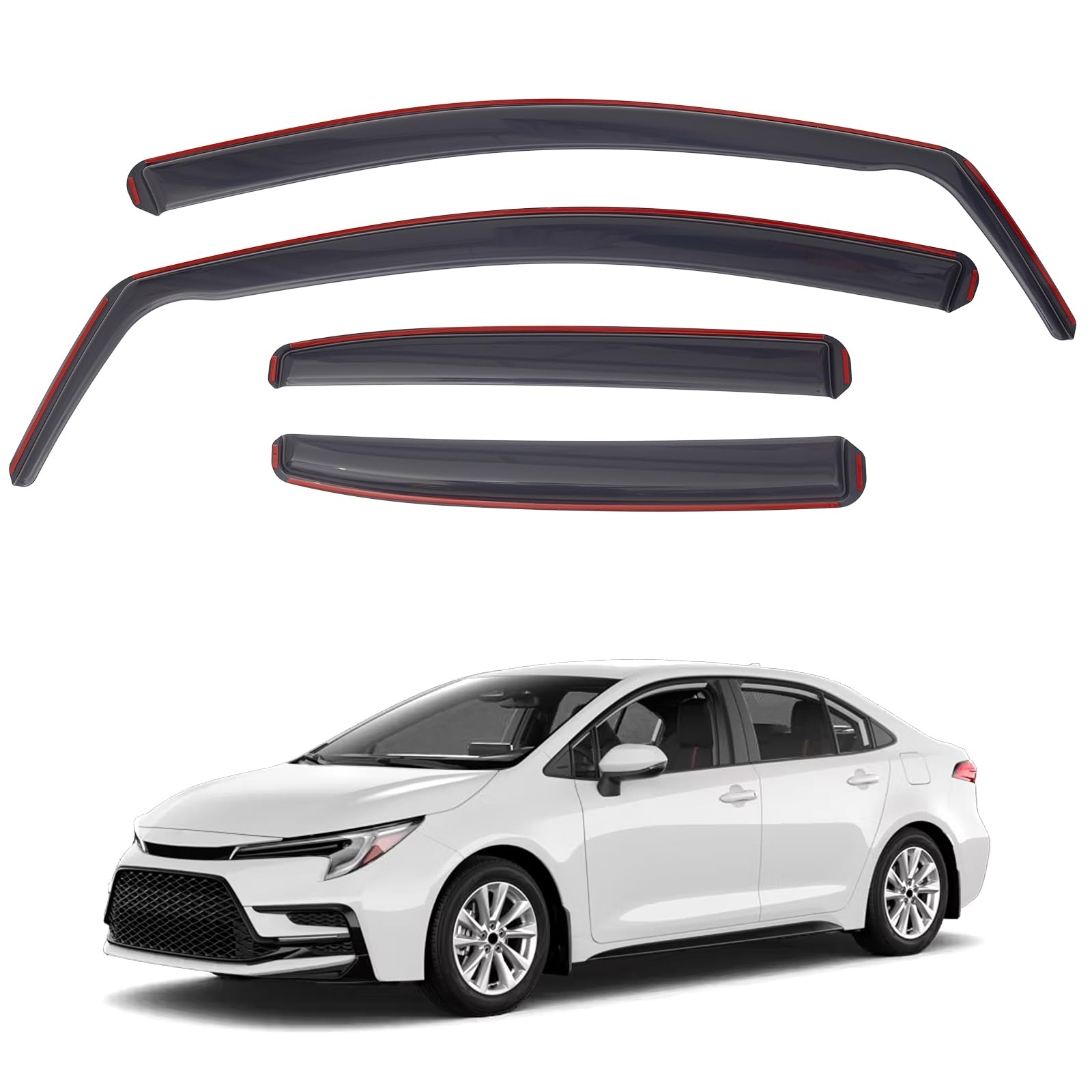 in-Channel Rain Guards for Toyota Corolla Sedan 2020-2025 Vehicle Windows Wind Deflectors 4pcs