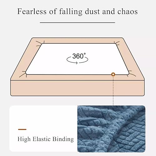 Miniatura 4 de HM&DX Funda elástica universal para sofá con parte inferior elástica, 1/2/3/4 asientos en forma de L, funda de sofá modular de terciopelo jacquard,