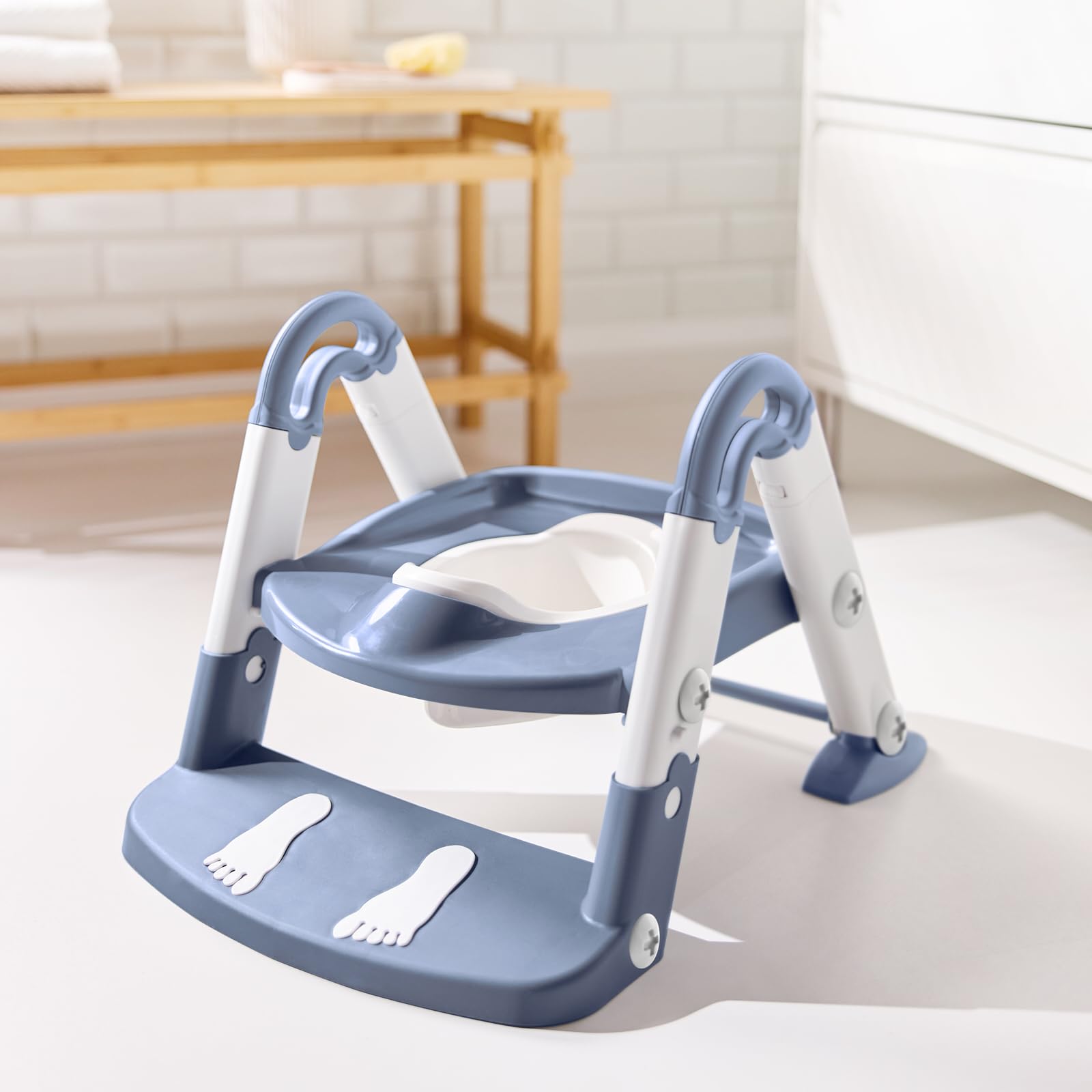Istruttore per WC 3 in 1, 3 colori, per bambini, regolabile, blu