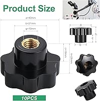 Vista 2 de OCR 10 Piezas Perilla de Orificio Pasante de 7 Estrellas M10 Perilla de Sujeción de Rosca Moleteada, Perillas de Mano en Forma de Estrella Perilla