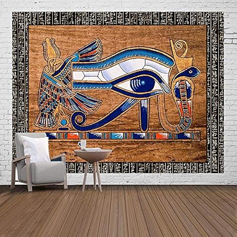 Ine Ive Eye of Providence Tapestry Vintage Egyptian Simple Hieroglyphic Carving Black White Wall Decoration 9371 Inch Flannel Tapestry for Living Room Bedroom Decoration Background Cloth GTLMIE1211 Cover