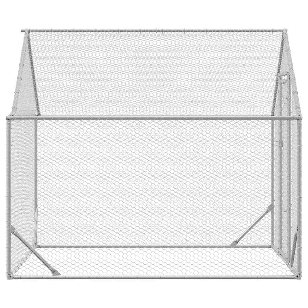 vidaXL Jaula para Pollos Plateado 200 x 170 x 177 cm Acero Galvanizado, Jardín y terraza, cercado Industrial para Pollos, Refugio Seguro al Aire Libre, hábitat Duradero