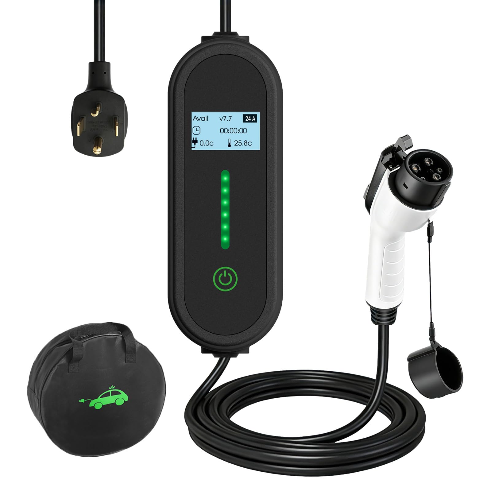 Photo 1 of ENERGYGENIE 24A Level 2 EV Charger, NEMA 14-30 Plug, 25Ft Cable, J1772