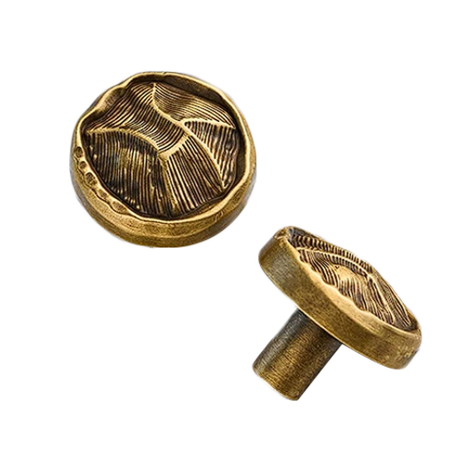 Chenhoju One Color Antique Bronze Annual Ring Cabinet Knobs Single Hole Ideal For Dressers, Wardrobes, Cabinets, And Furniture Hardware Cabinet Pulls(30 * 25Mm)