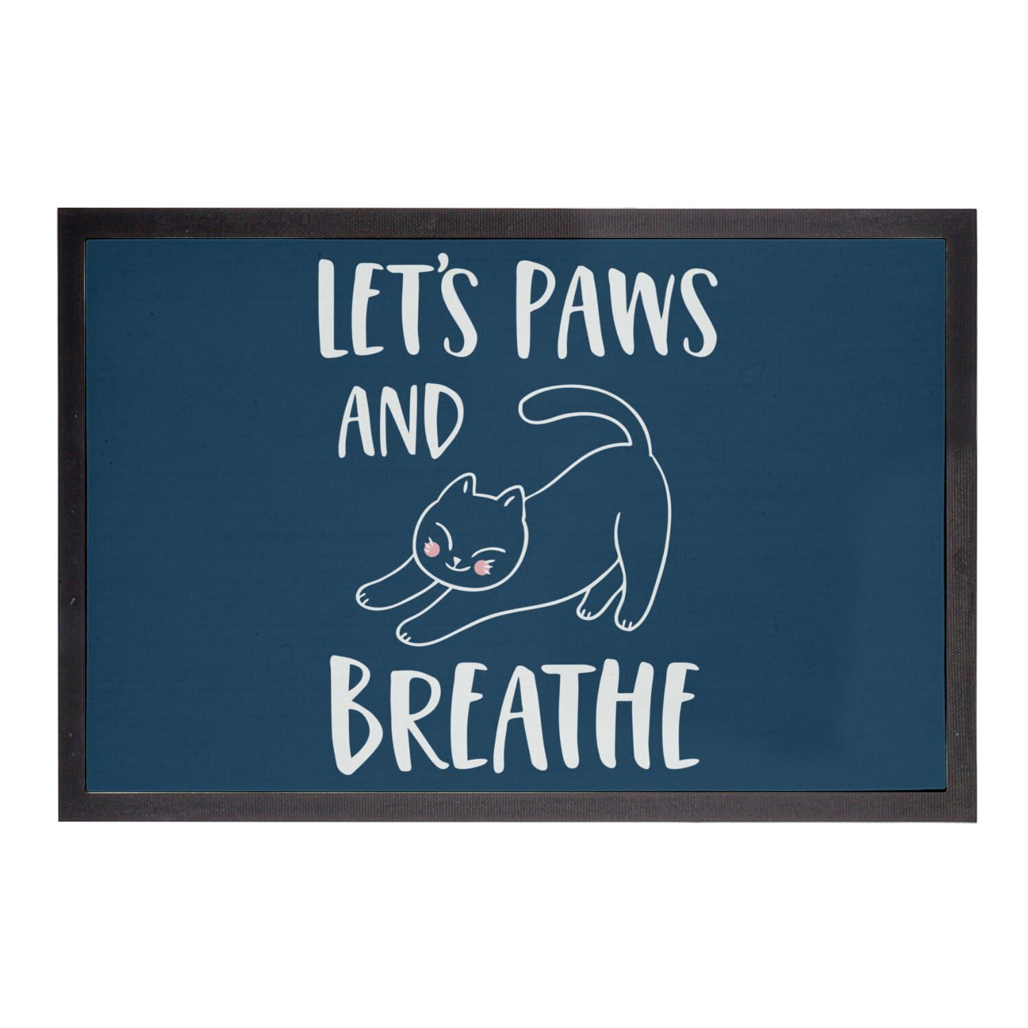 Paillasson bleu Let's Paws and Breathe pour amoureux des chats