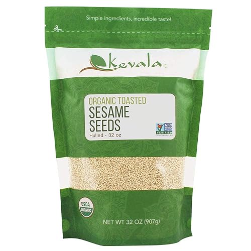 Semillas de sésamo tostadas orgánicas de Kevala, 2 libras (HULLED)