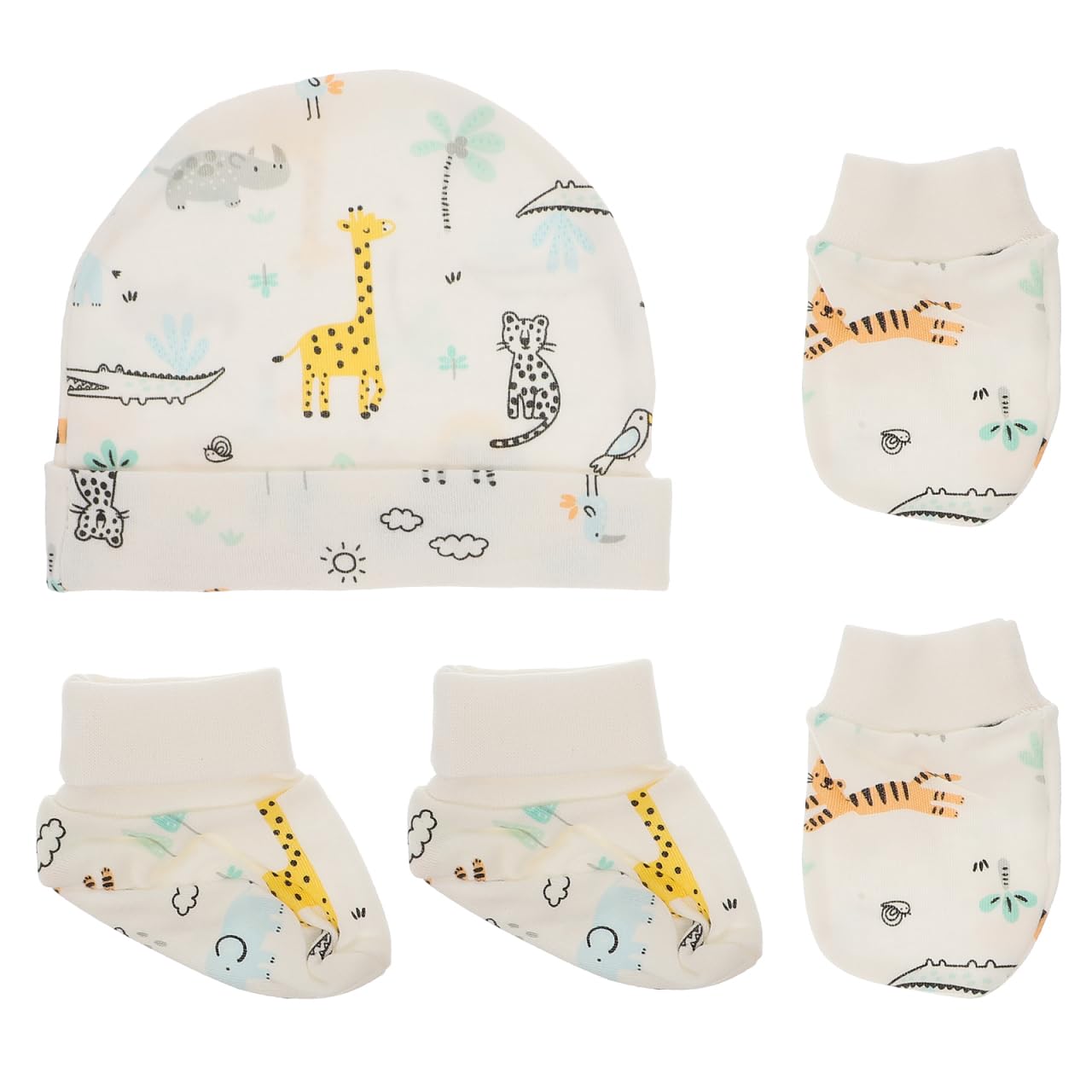 POPETPOP Ensemble Bébé 3 Pièces Anti-Griffure Et Couvre-Pieds Respirants Avec Chapeau Confortable Pour Nouveau-Né Protection Douce Et Chaleur Hivernale