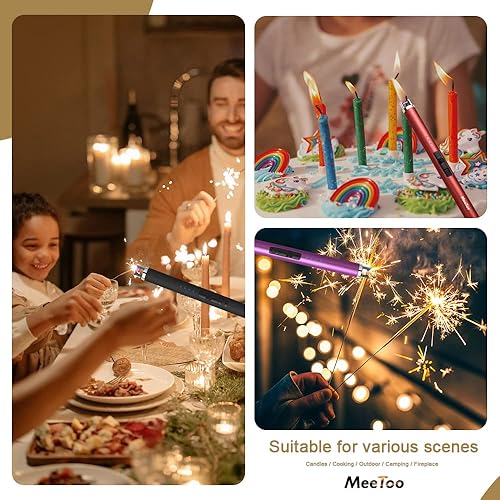 Miniatura 6 de MeeToo Encendedor eléctrico recargable USB tipo C para velas, barbacoa, campamento (oro rosa)