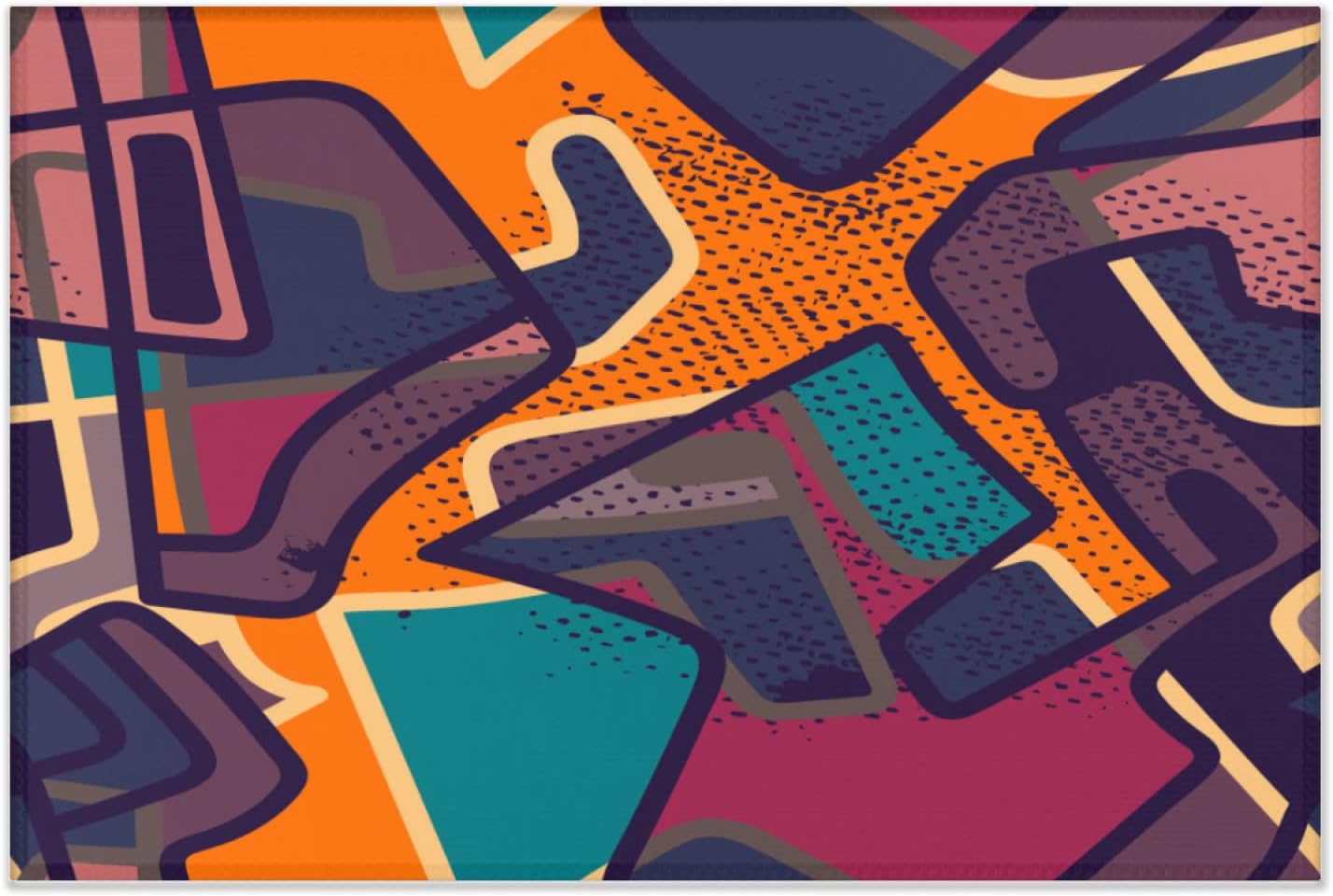 2 x 3 feet Cartoon Graffiti Street Hip-Hop Style Super Soft Area Rug for Kids Baby Nursery, Nursery Children Kids Girls Room Home Decorative, Plush Rug for Teen Room Decor