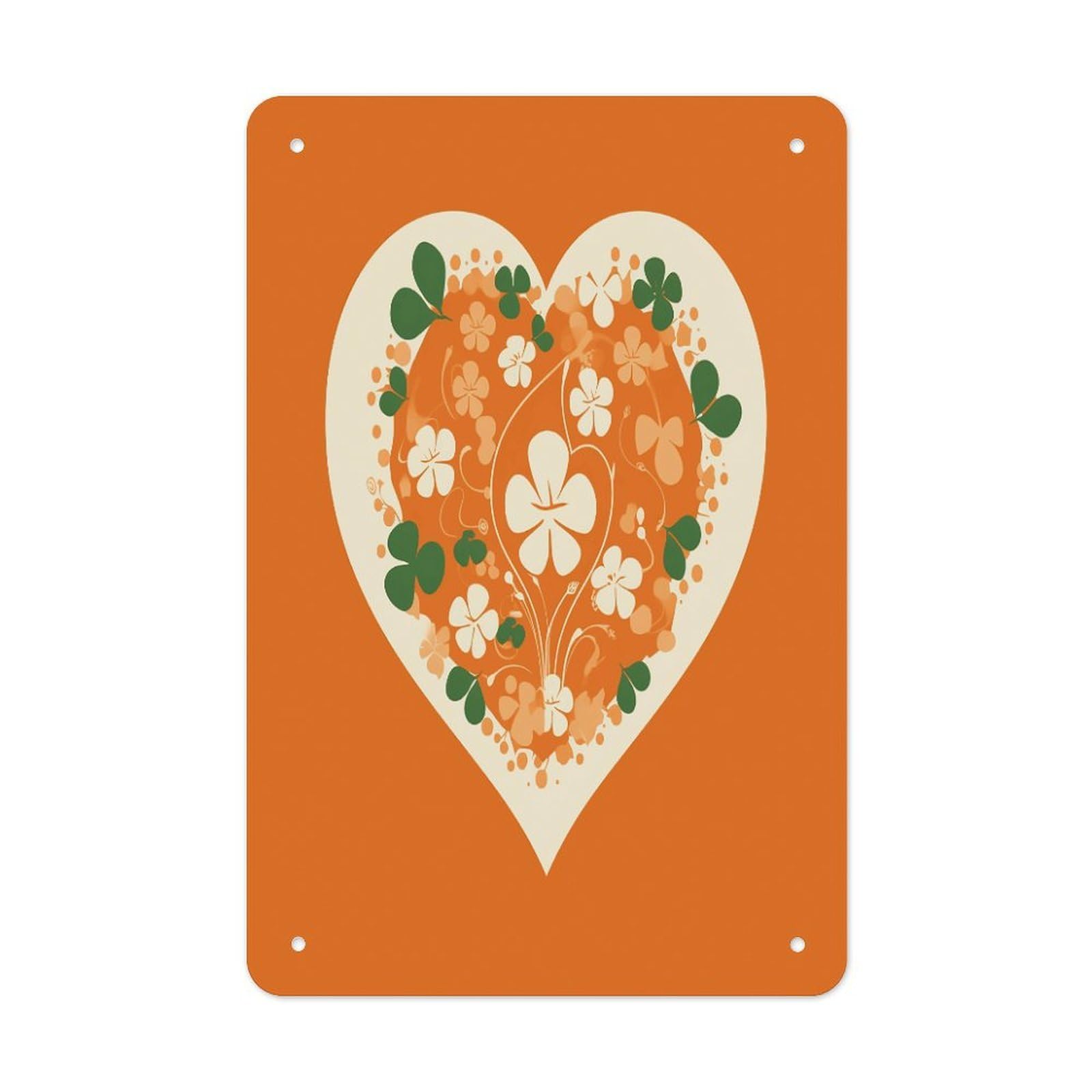 Btcowzrv Style Heart Shape On Background Metal Tin Sign Wall Decor Hanging Plaque