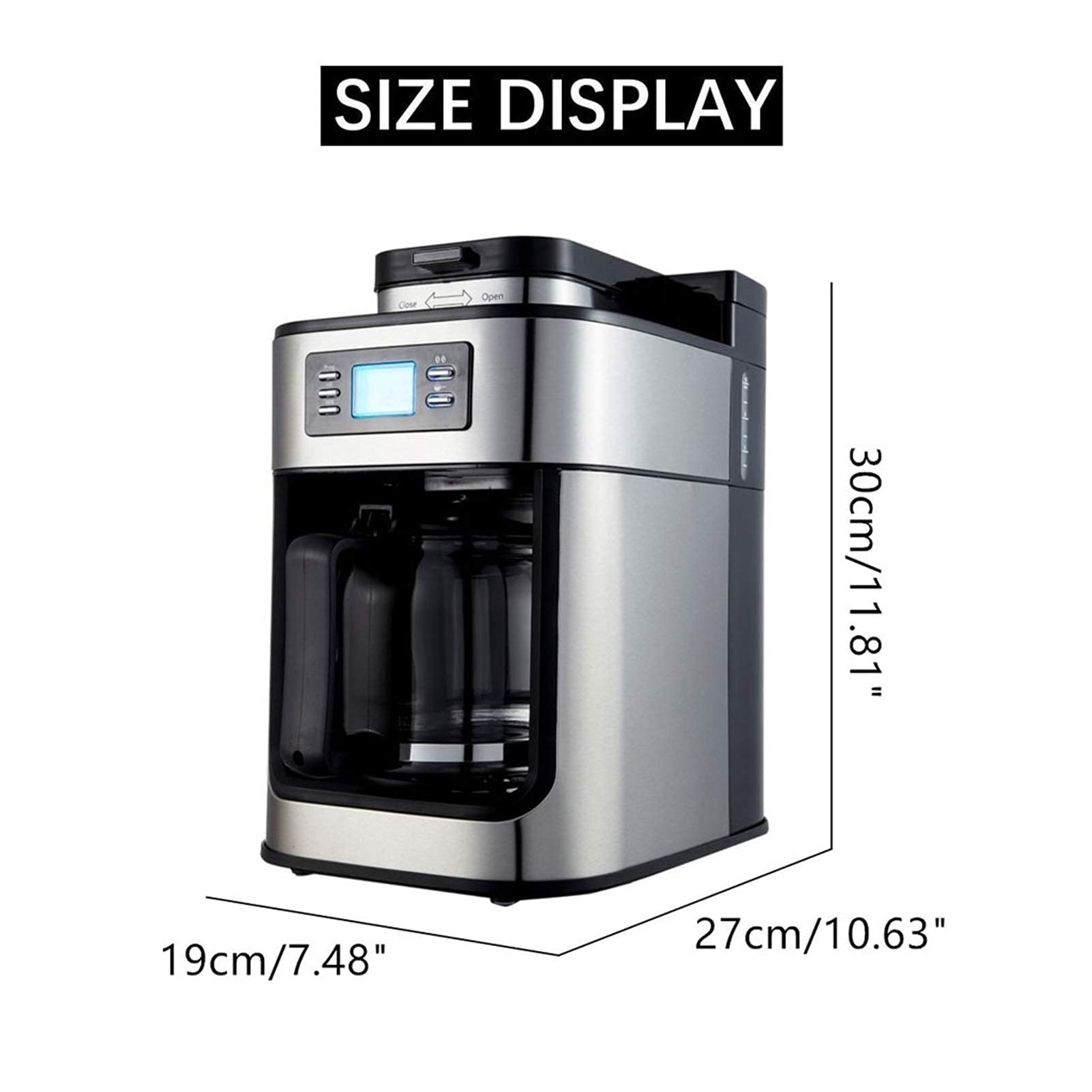 Macchina Per Il Caffè Macchina Per Il Caffè 1.2L Macchina Per Caffè Espresso Automatica Macchina Per Caffè Filtro Macchina Per Caffè Macinacaffè Per Elettrodomestici Da Ufficio 110V / 1000W Macchina