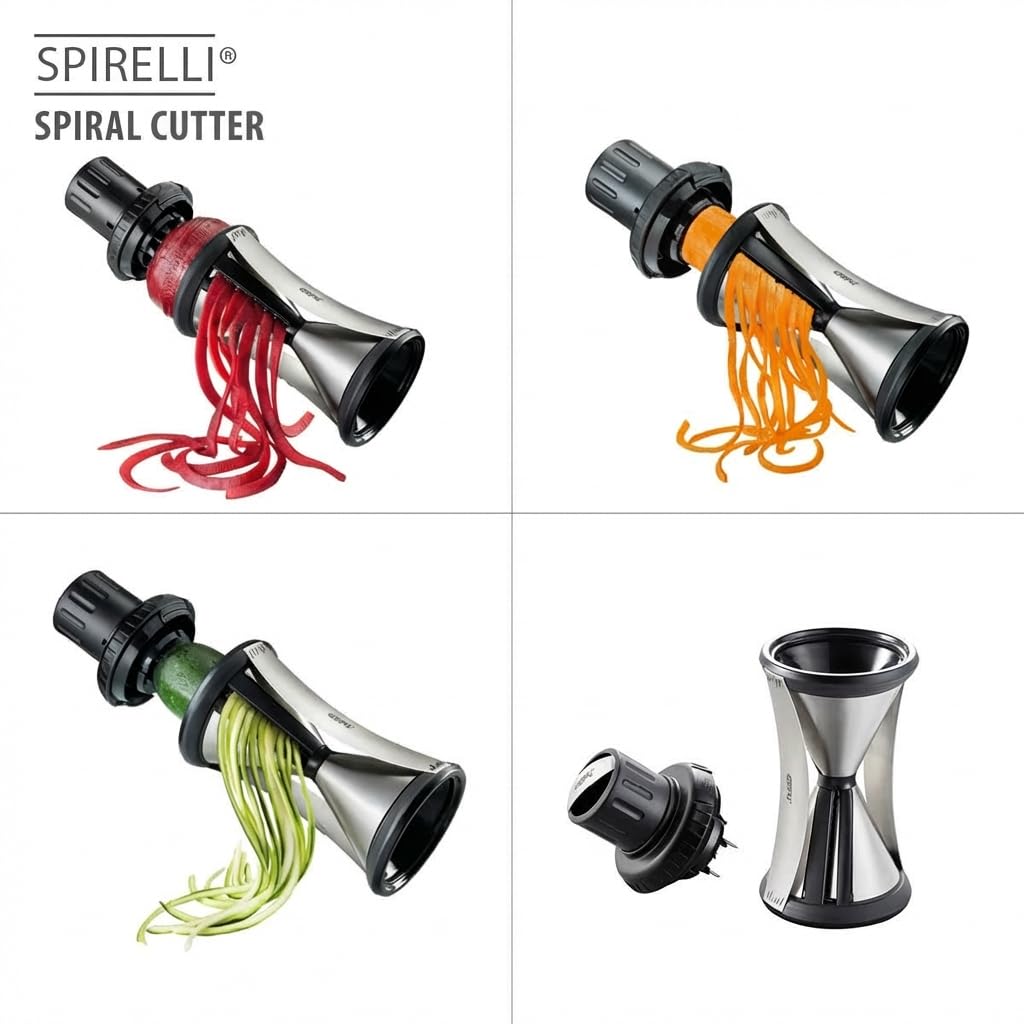 GEFU Spirelli XL spiralna krajalnica spiralna do warzyw do produkcji spaghetti, makaronu z cukinii, zoodles