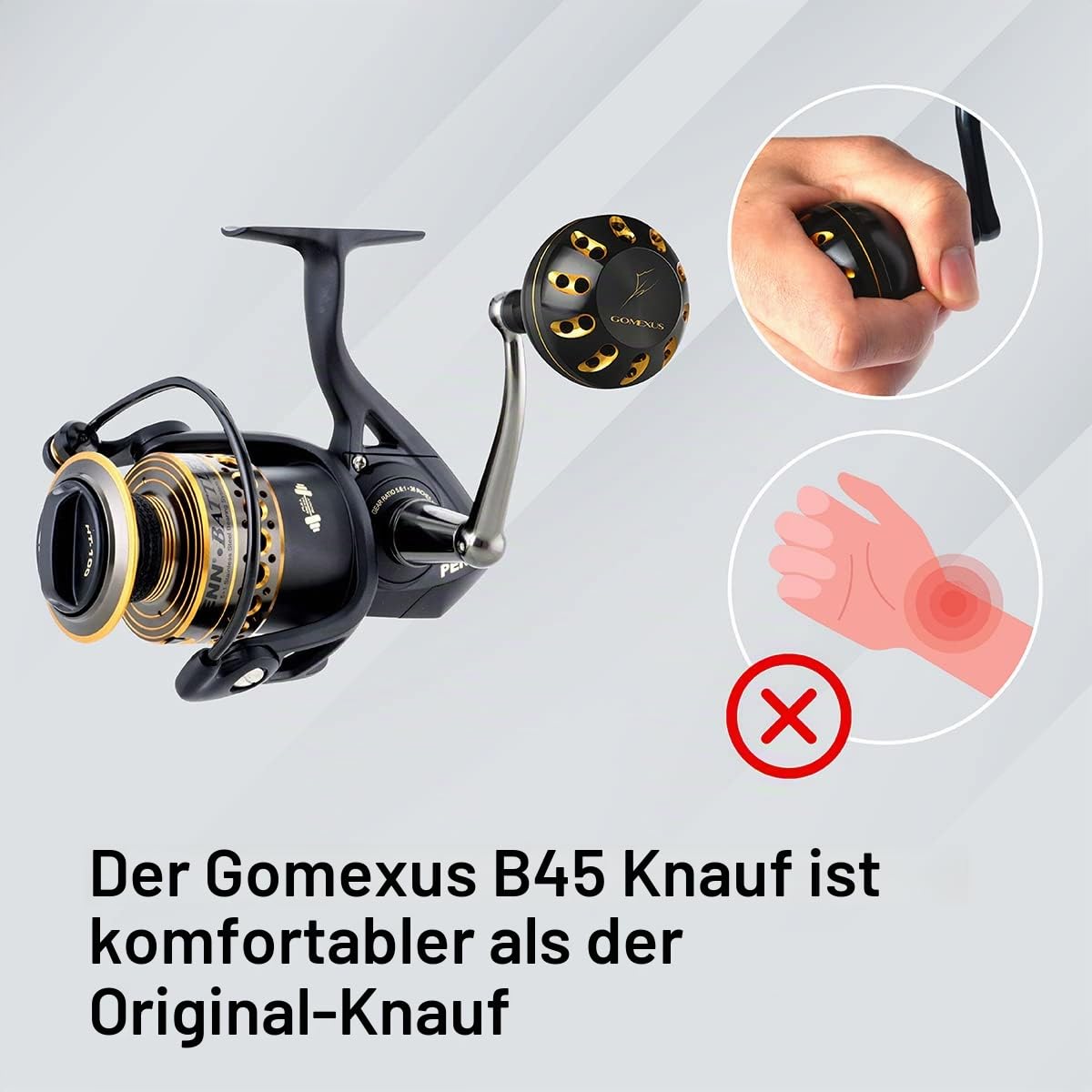 GOMEXUS 35/38/41mm Aluminium Knauf Angelrolle Passend für Shimano Stella FI Sustain FI Daiwa Certate LT Luvias Spinnrolle Kurbelknauf Direktinstallation, Power Knob Bohrinstallation für Daiwa BG