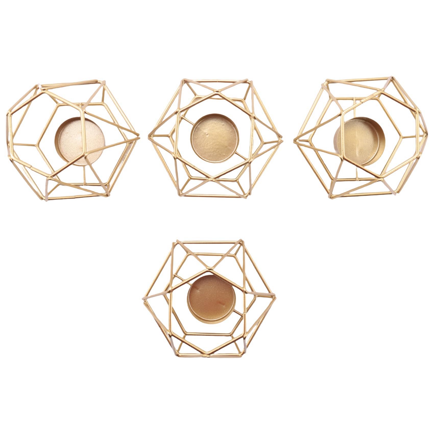 16 Stück Metall Geometrisches Design Teelicht Votivkerzenhalter Hohl Teelichthalter