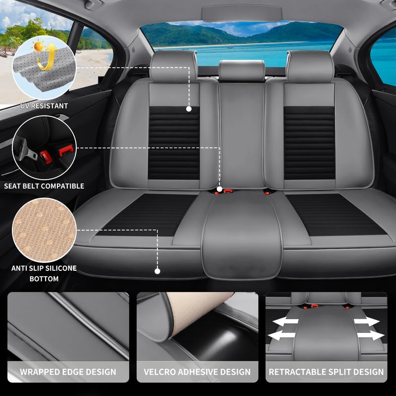 Image of Seat Covers Full Set Fit for Chevy /Chevrolet HHR 2006-2011, Gray&Black