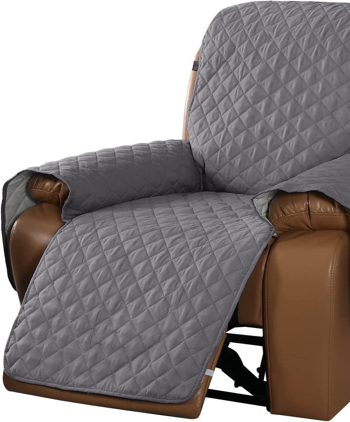Recliner Chair/Sofa Slipcover With Pockets - 2/3/1 Seat Stretch Cover for Lazy Boy, Reclining Couch - Fallon Collection With Elastic Bottom
