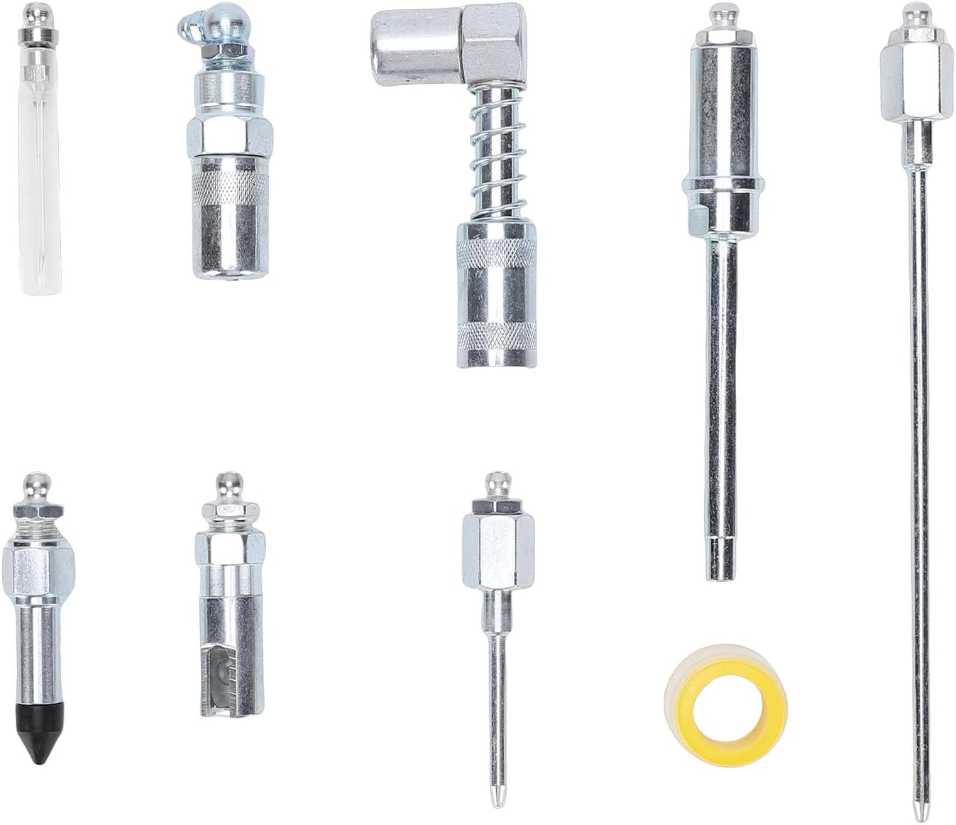 Keenso Quick Connect Grease Fitting Adapter Kit, Steel Grease Gun Accessory with Secure Leakless Connection, for Automotive Truck Agricultural Industrial Marine Machinery