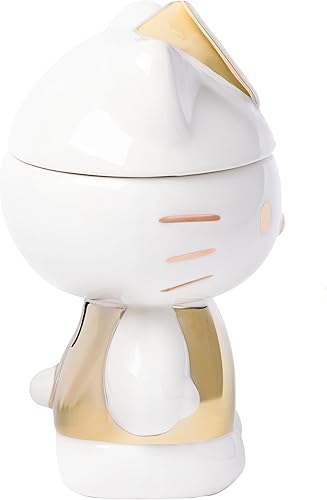 Miniatura 42 de Silver Buffalo Tarro de cerámica para aperitivos o galletas de color rosa de Hello Kitty, de Sanrio, tamaño mediano Hello Kitty Waving (cerámica)