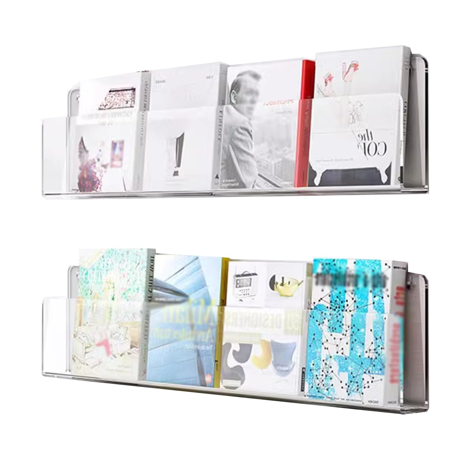 Portafolletos de pared de acrílico premium con diseño sofisticado e invisible de alta gama